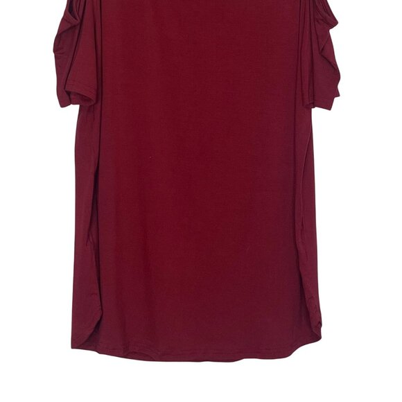 Igenjun Cold Shoulder Shirt Womens Medium Red Casual Red New - Picture 5 of 10